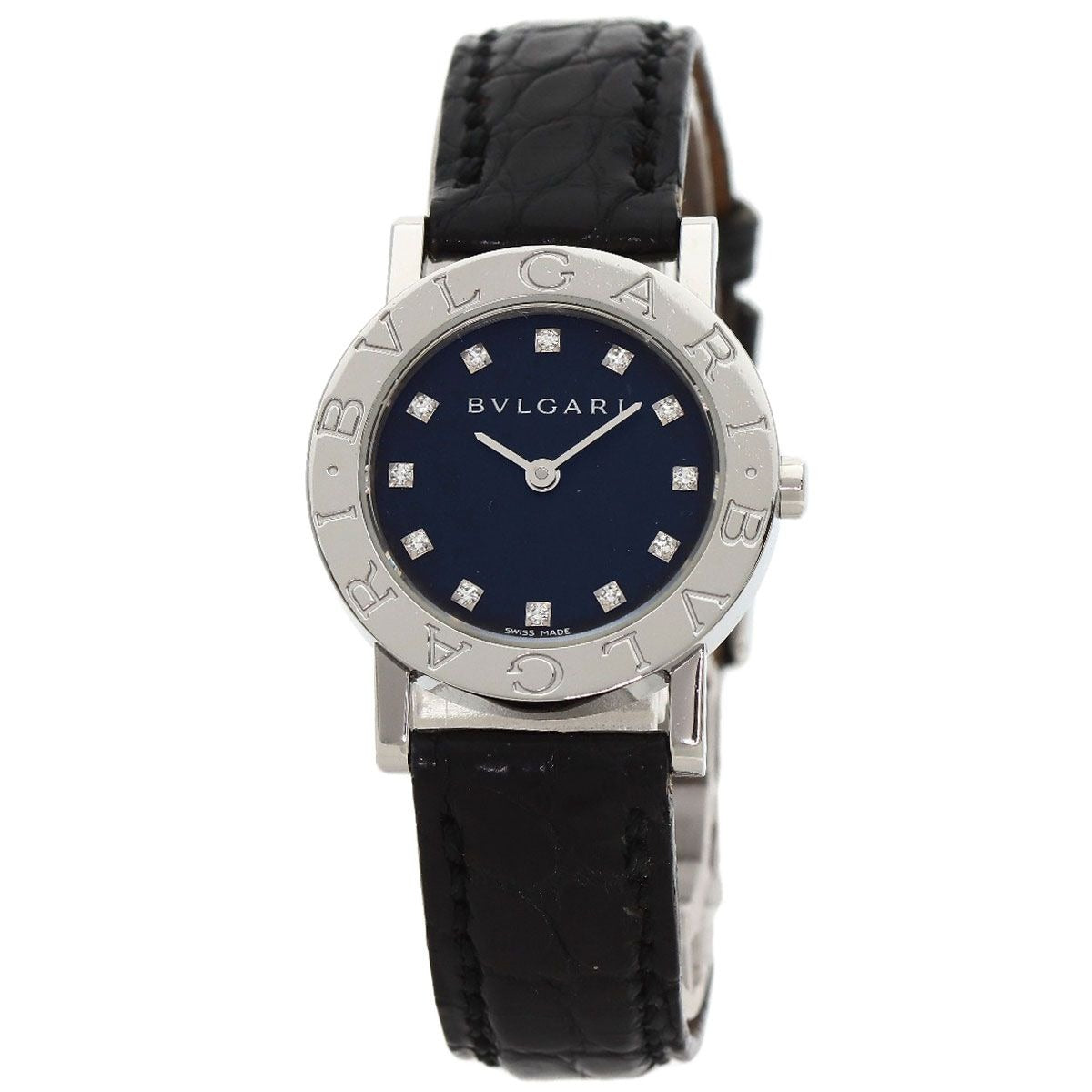Bvlgari Diamond Watch SS Leather