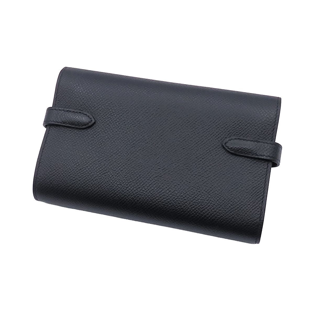 Hermes Kelly Wallet Black Gold Epsom Bifold — view 2