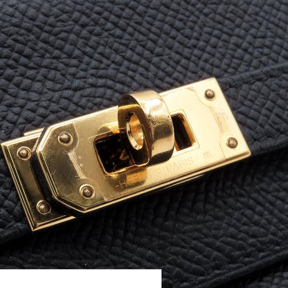 Hermes Kelly Wallet Black Gold Epsom Bifold — view 3