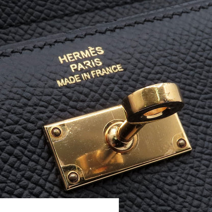 Hermes Kelly Wallet Black Gold Epsom Bifold — view 5