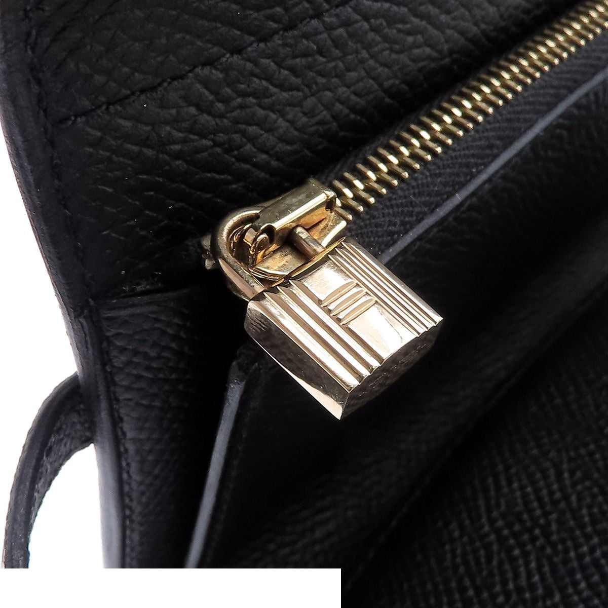 Hermes Kelly Wallet Black Gold Epsom Bifold — view 7