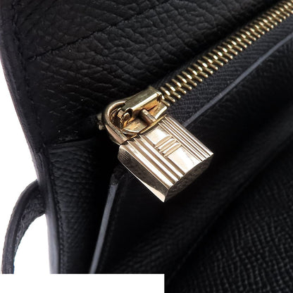 Hermes Kelly Wallet Black Gold Epsom Bifold — view 7