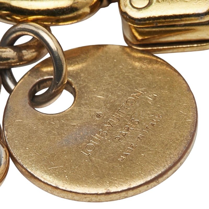 Louis Vuitton LV Circle Key Holder Back Charm M68000 Gold Plated Ladies Louis