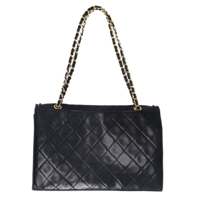 Chanel Lambskin Full Flap Chain Handbag Women