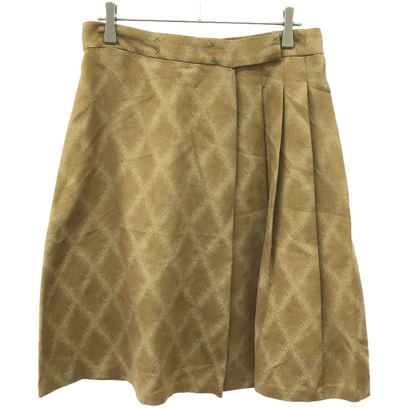 Bottega Veneta Silk Jacquard Skirt Camel Brown 42