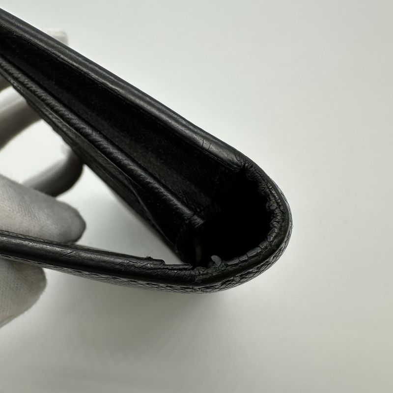 Louis Vuitton M32572 Portefeuille Braza Wallet Black Taiga Women Men Fashion