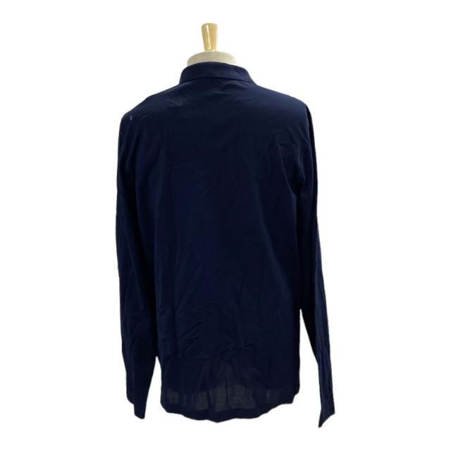 Prada Tops Shirts Polo Shirt Long Sleeve Apparel Cotton Navy Dark Blue [size L]