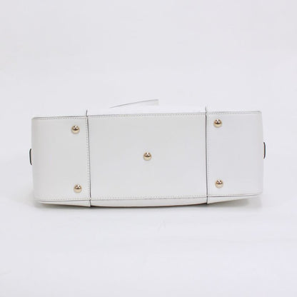 Gucci Bright Diamante 2way Leather White Handbag Gold 354332-001998