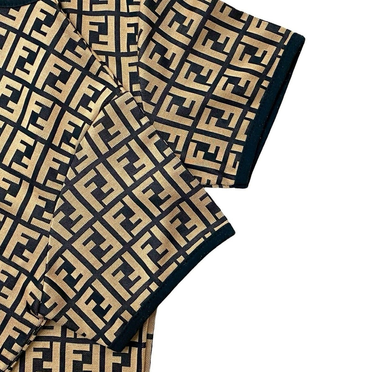 Fendi Zucca Pattern Polyester Spandex Short Sleeve Top XS Equivalen — view 3