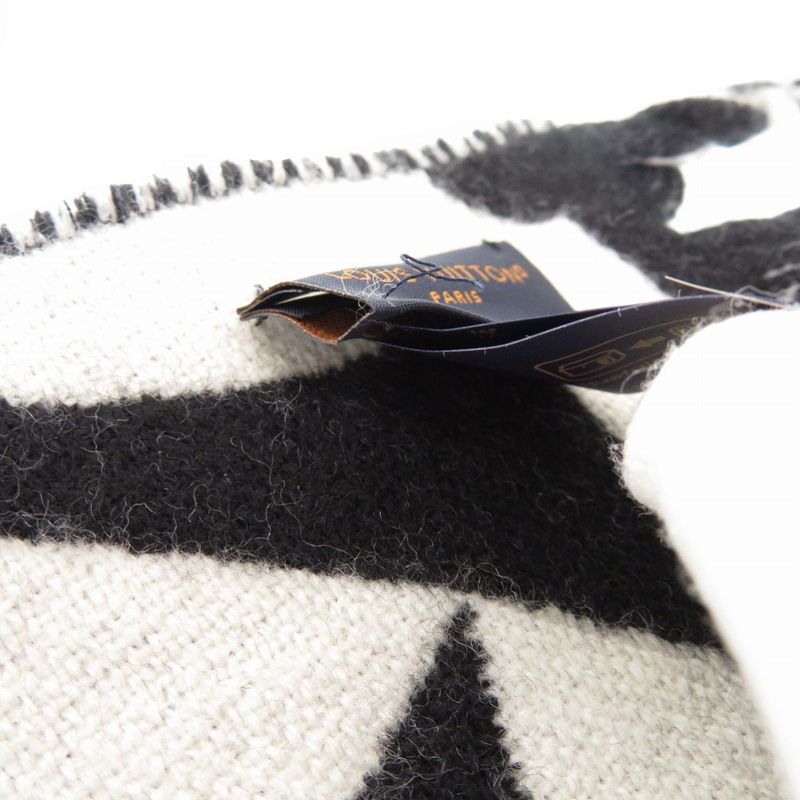 Louis Vuitton Flight Mode LV Medallion M79212 Wool Black White Scarf LV 1094