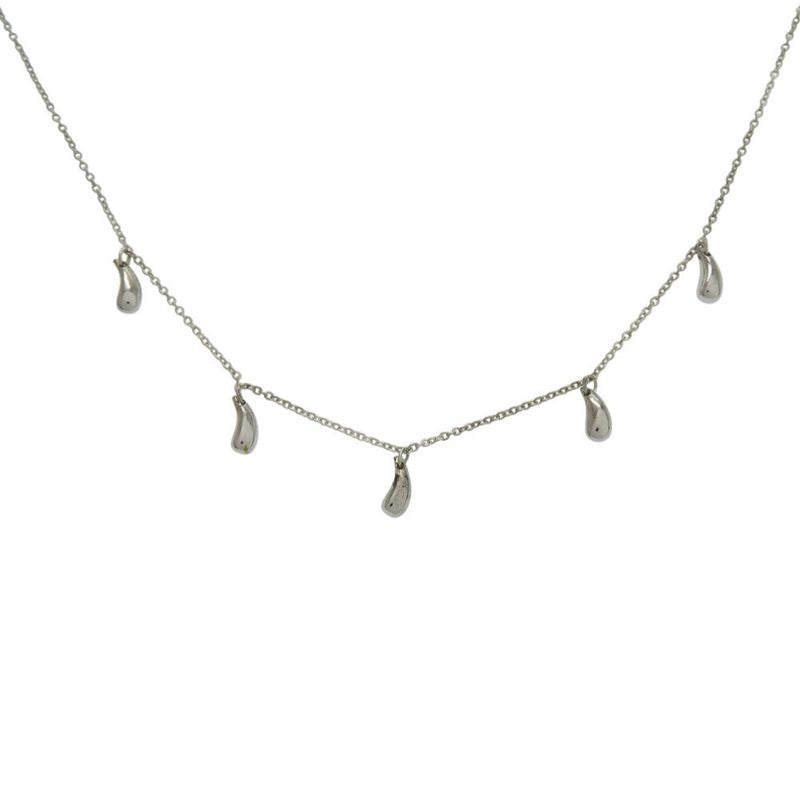 Tiffany & Co Elsa Peretti 5 P Teardrop Silver 925 Necklace 1044