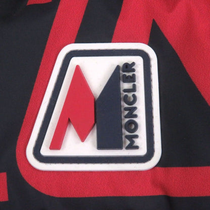 Moncler Frioland Logo Rubber Patch All Over Pattern Hooded Down Jacket Red — view 5