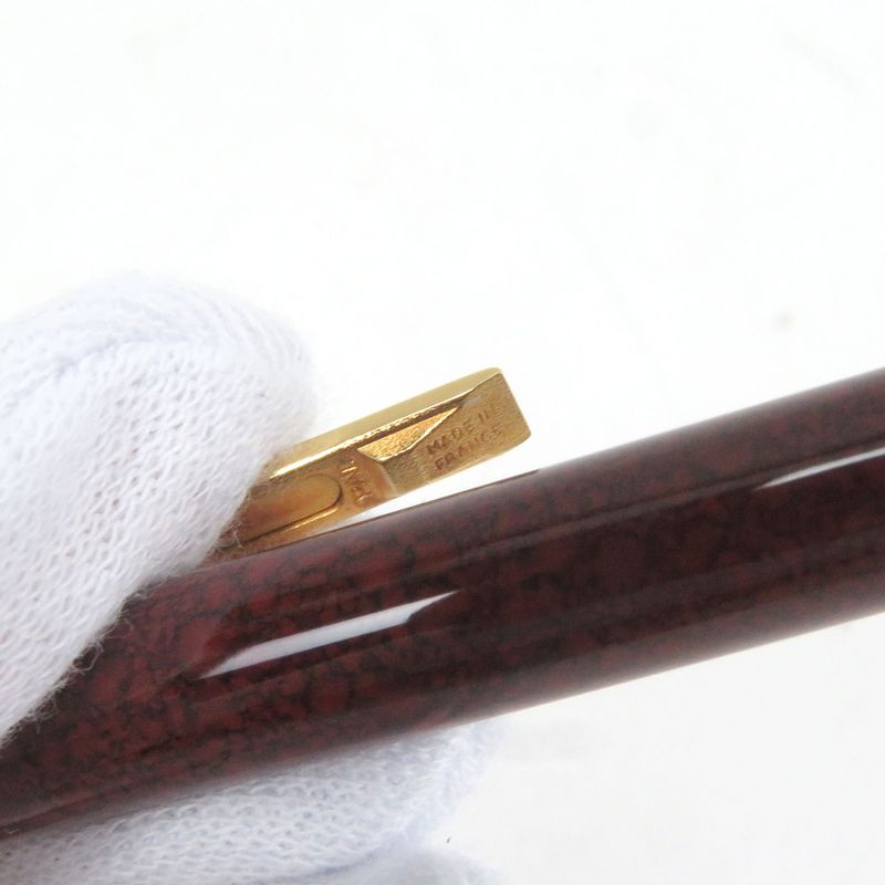 Cartier Trinity De Cartier Marbled Twist Ballpoint Pen Bordeaux Gold Made In