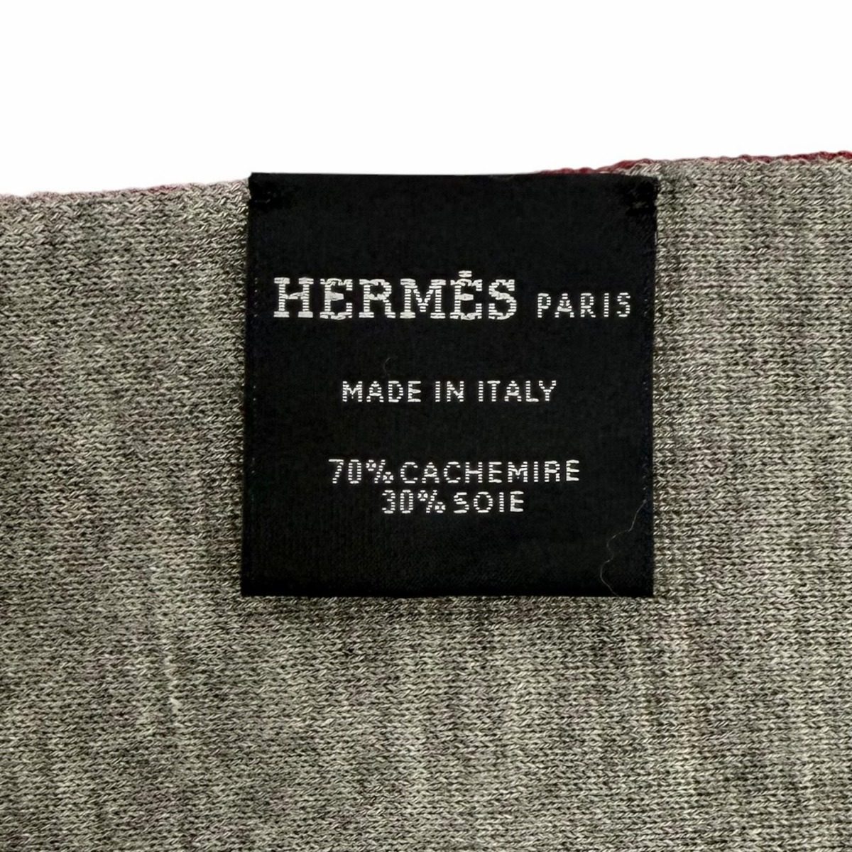 Hermes Allertour Cashmere Silk Chaine D'ancre H Logo Reversible Scarf Gold Gray — view 9