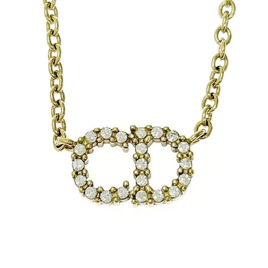 Christian Dior GP Crystal Clair D Lune Necklace Gold