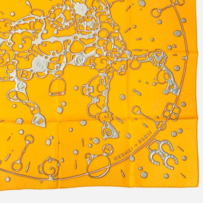 Hermes Carre 90 Silk Scarf Cheval Fusion Orange