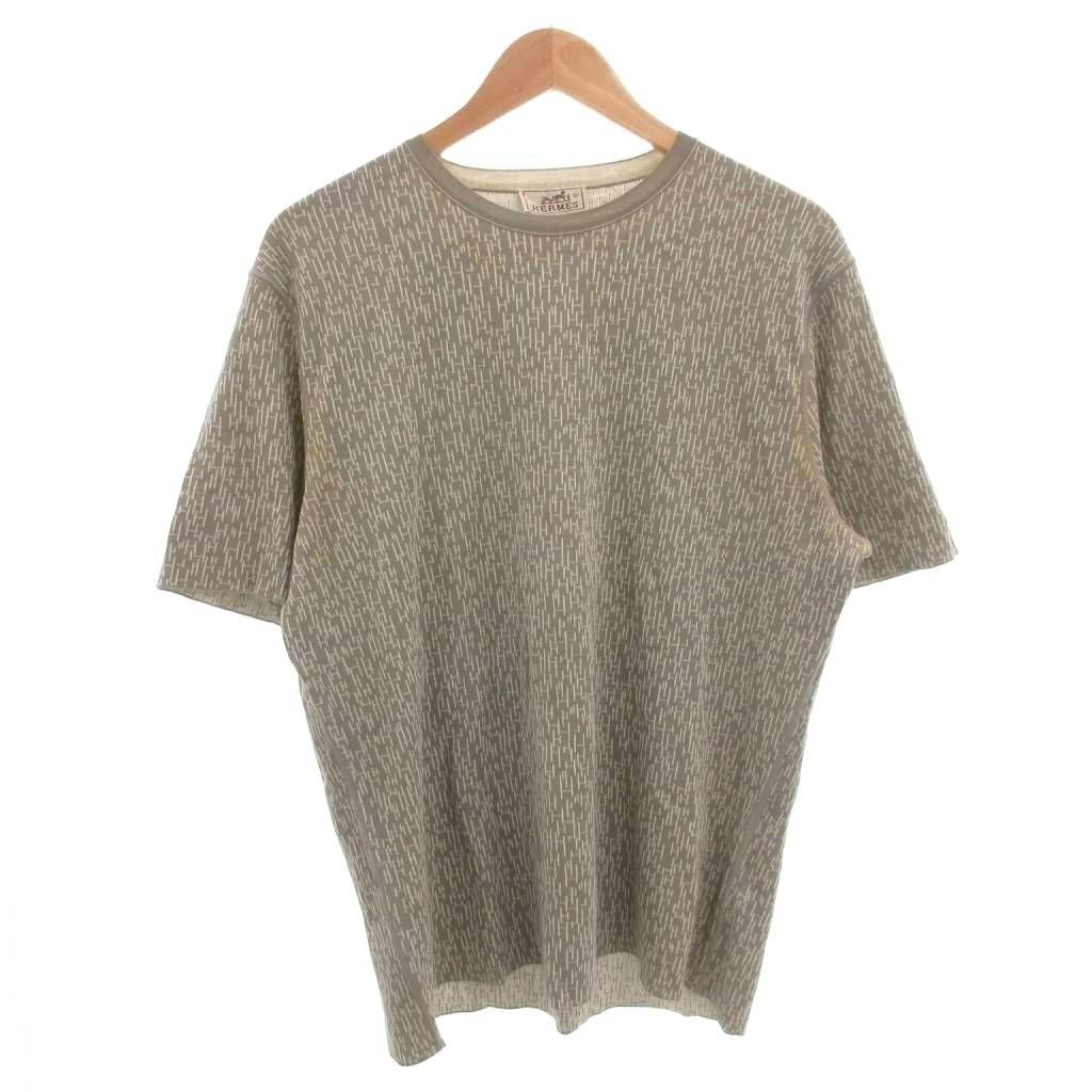 Hermes T-Shirt Stretch Knit Short Sleeve Star Mark Logo All Over