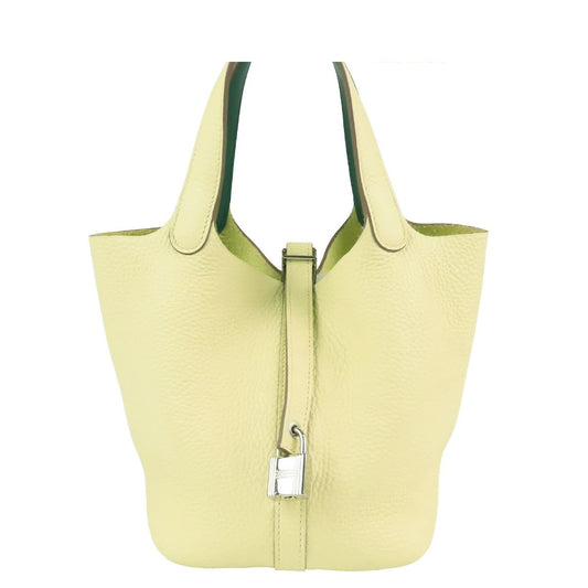 Hermes Picotin Lock PM Jaune Milton Vert Vertigo Silver Taurillon Swift Eclat