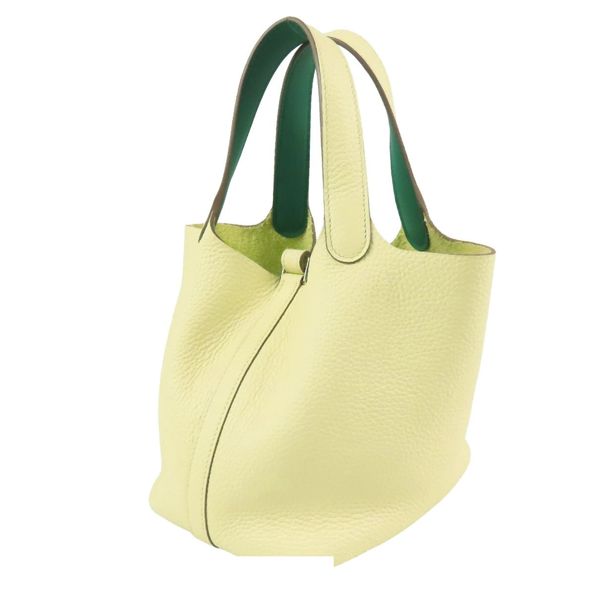 Hermes Picotin Lock PM Jaune Milton Vert Vertigo Silver Taurillon Swift Eclat — view 2