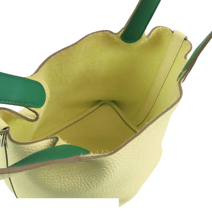 Hermes Picotin Lock PM Jaune Milton Vert Vertigo Silver Taurillon Swift Eclat — view 4