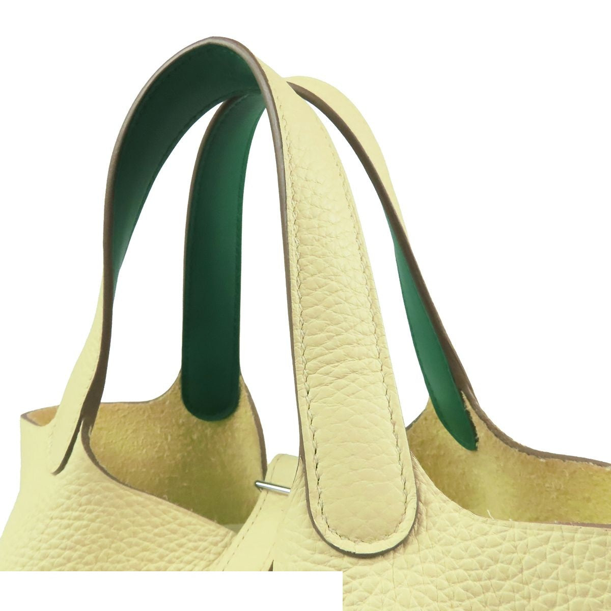 Hermes Picotin Lock PM Jaune Milton Vert Vertigo Silver Taurillon Swift Eclat — view 5