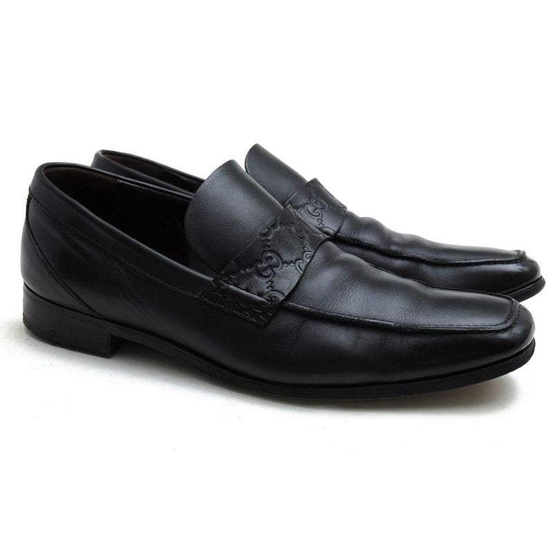 Gucci Coin Loafers Penny Shoes Men Leather Black GG — view 2