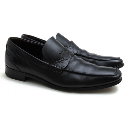Gucci Coin Loafers Penny Shoes Men Leather Black GG — view 2