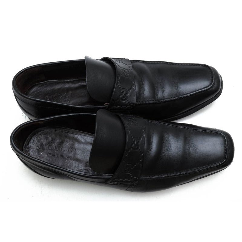 Gucci Coin Loafers Penny Shoes Men Leather Black GG — view 5