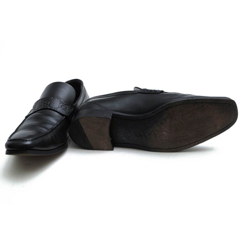 Gucci Coin Loafers Penny Shoes Men Leather Black GG — view 6