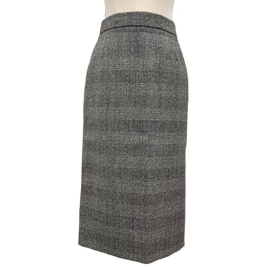 Prada Bottoms Wool Gray Skirt Tweed