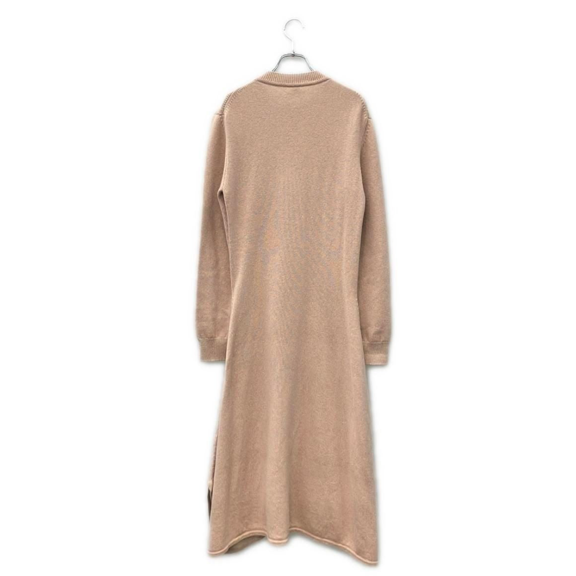 Hermes Long Sleeve Knit Dress 38 Pink Beige — view 2