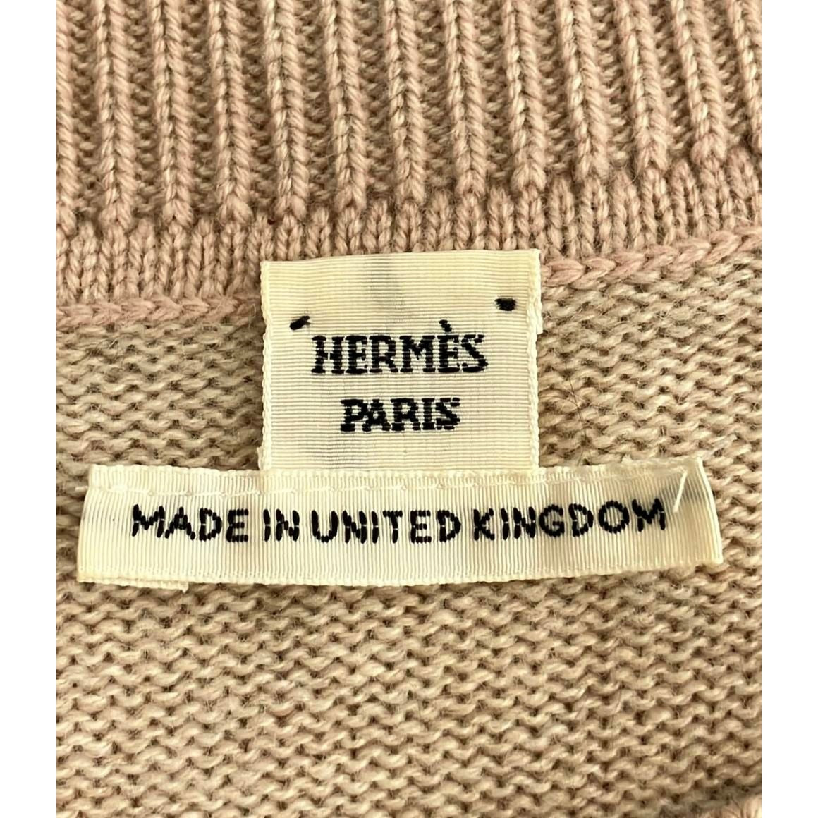Hermes Long Sleeve Knit Dress 38 Pink Beige — view 3