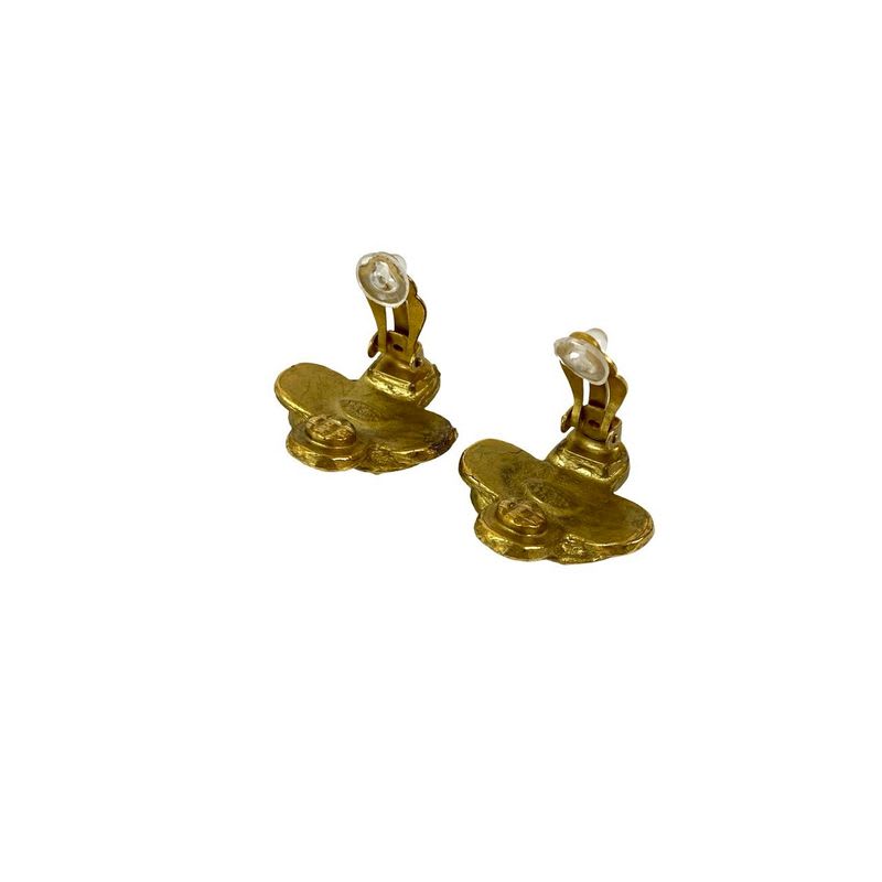 Chanel Vintage Coco Mark Motif GP Earrings Accessory Ladies 94A