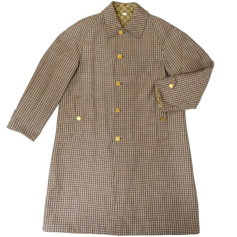 Gucci Pea 48 GG Reversible Size Beige Coat