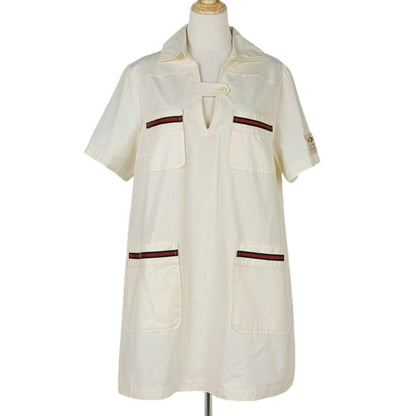 Gucci Logo Dress Web Skirt Cotton Ivory