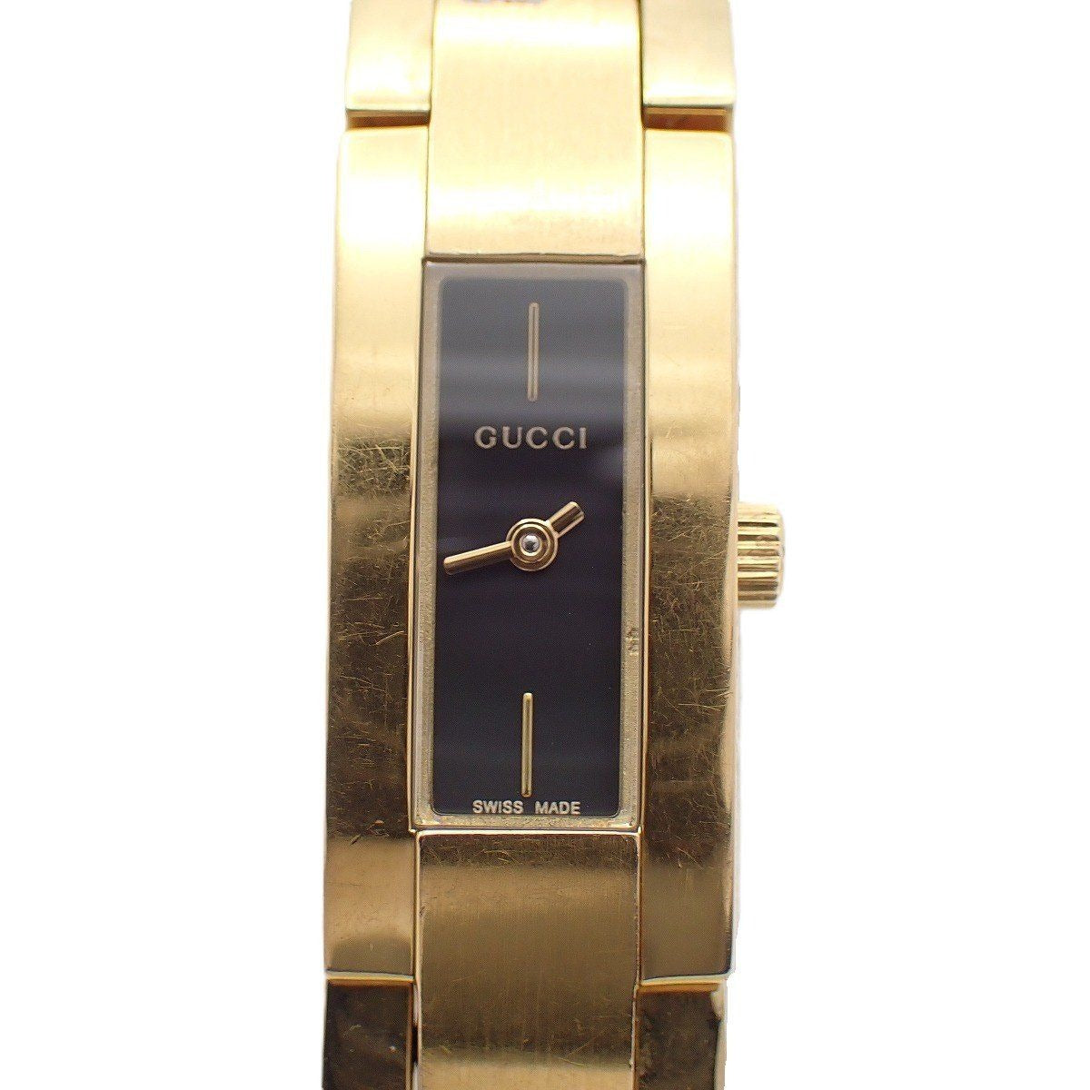 Gucci Bracelet Watch Quartz Gold Black Dial