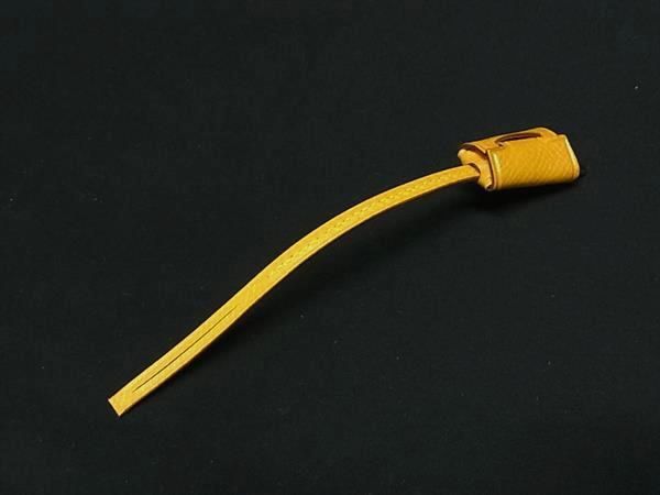 Hermes Mini Clochette Leather Silver Hardware Dog Tag Bag Charm Women's