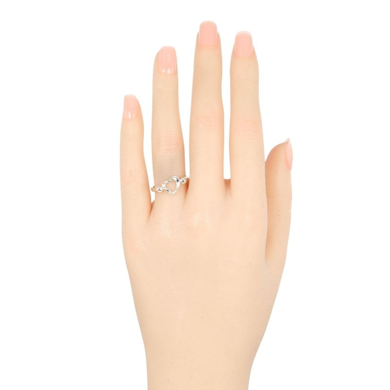 Tiffany & Co Open Heart Silver 925 Size 12 Ladies' 2.63g Ring