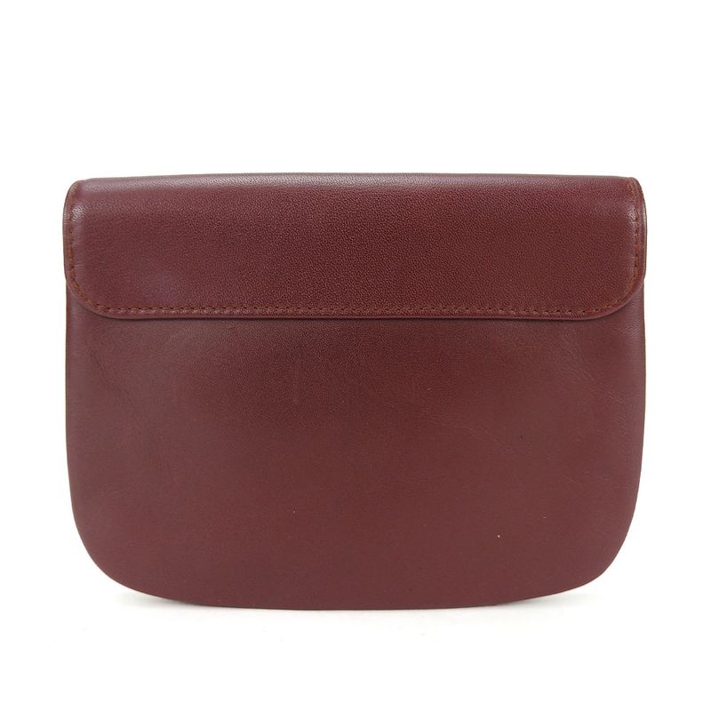 Cartier Pouch Must Line Leather Bordeaux Goldhardware Everyday Use Small Items
