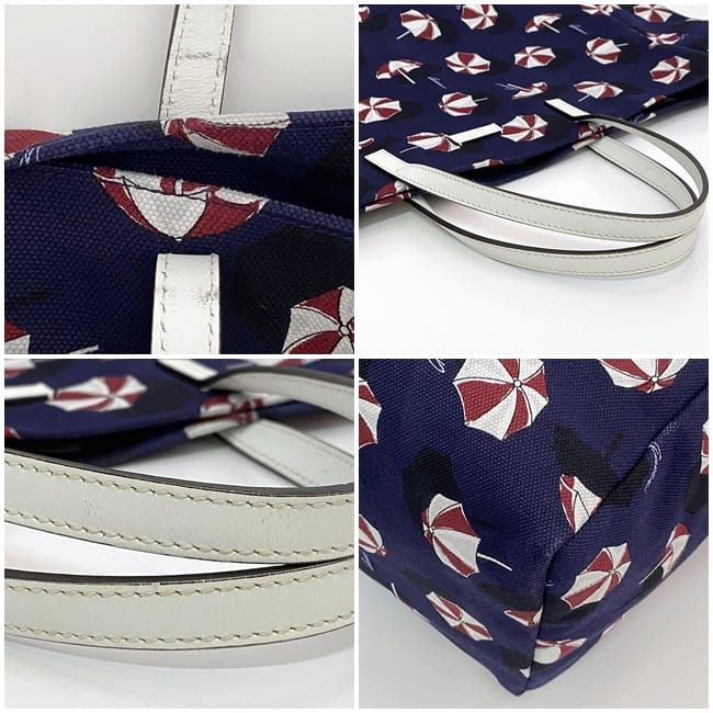 Gucci Tote Bag Navy White 286198 Excellent Condition Canvas