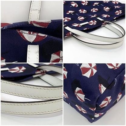 Gucci Tote Bag Navy White 286198 Excellent Condition Canvas