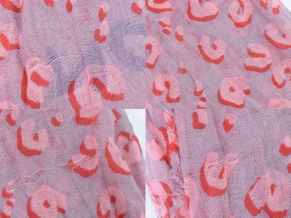Authentic Louis Vuitton LV Leopard Large Shawl Cashmere Silk Grayish Pink