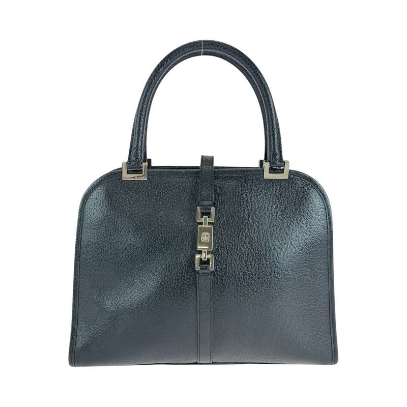 Gucci Jackie Black Silver Hardware Leather 002 1071 Tote Handbag