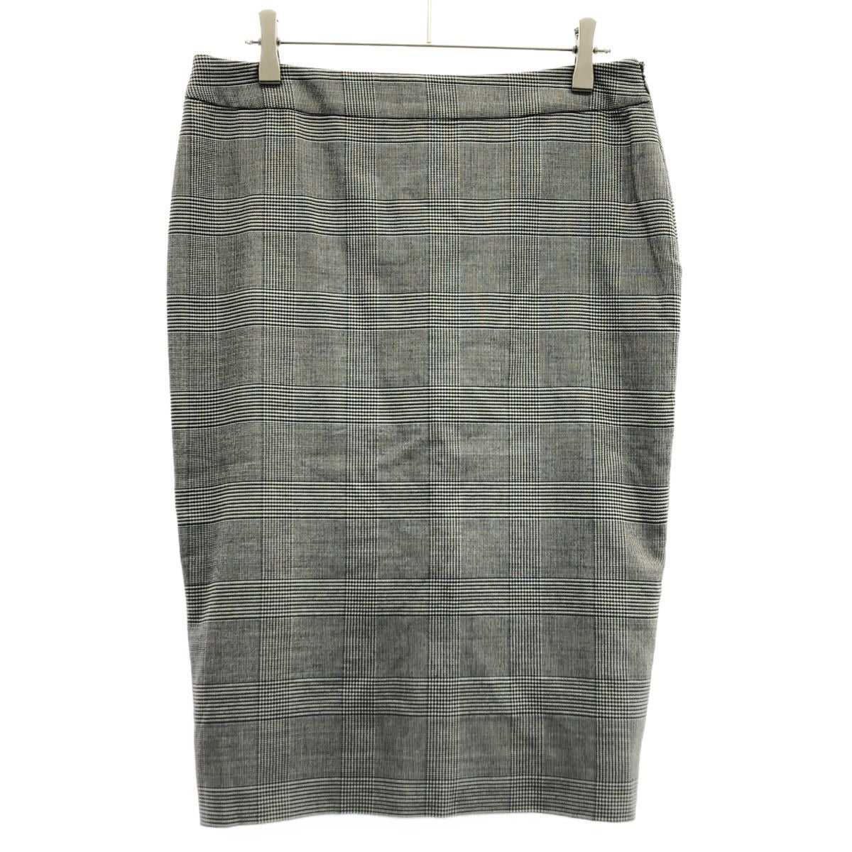 Dior Christian Glen Check Tight Skirt Gray