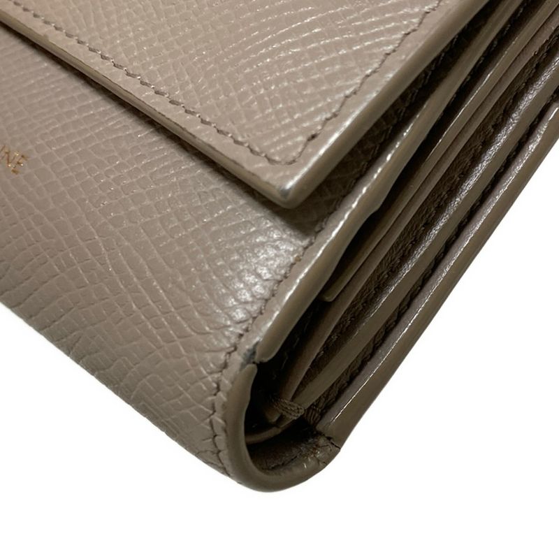 Celine Trifold Wallet Small Tri-fold Wallet Gray Leather