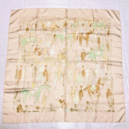 Hermes Carre 90 Paddock Pink Scarf 100% Silk