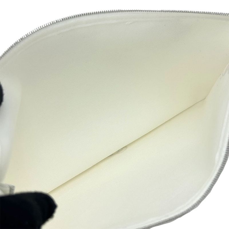 Polar Hermes Baby Pouch Trousse Flat GM Adada Canvas Wooden Horse White