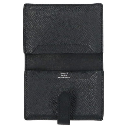 Hermes Bearn Z Engraved Svhardware Leather Card Case Men's