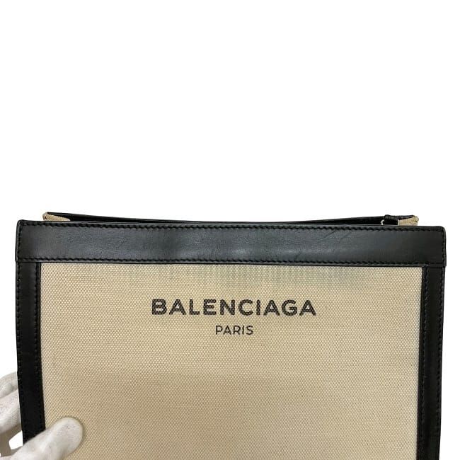 Balenciaga Shoulder Bag Navy Pochette Natural Black