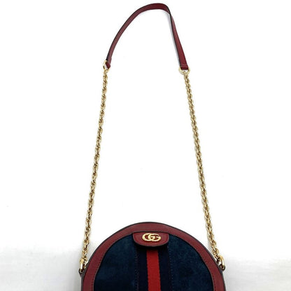 Gucci GG Marmont Sherry Line Mini Round Ophidia 550618 Shoulder Bag Suede/leathe